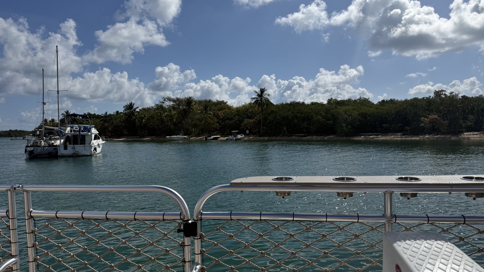 Pontoon boat tour to Raccoon Island Biscayne Bay area South Florida
