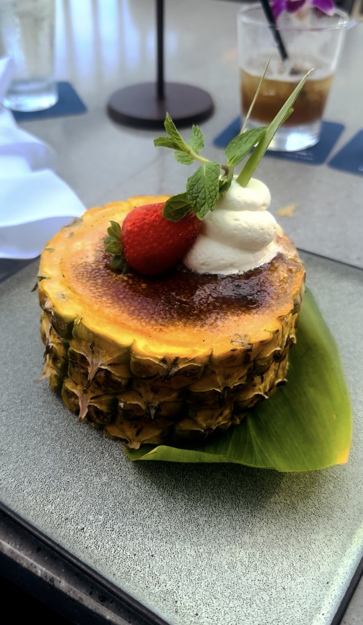 Pineapple brulee at Tommy Bahama